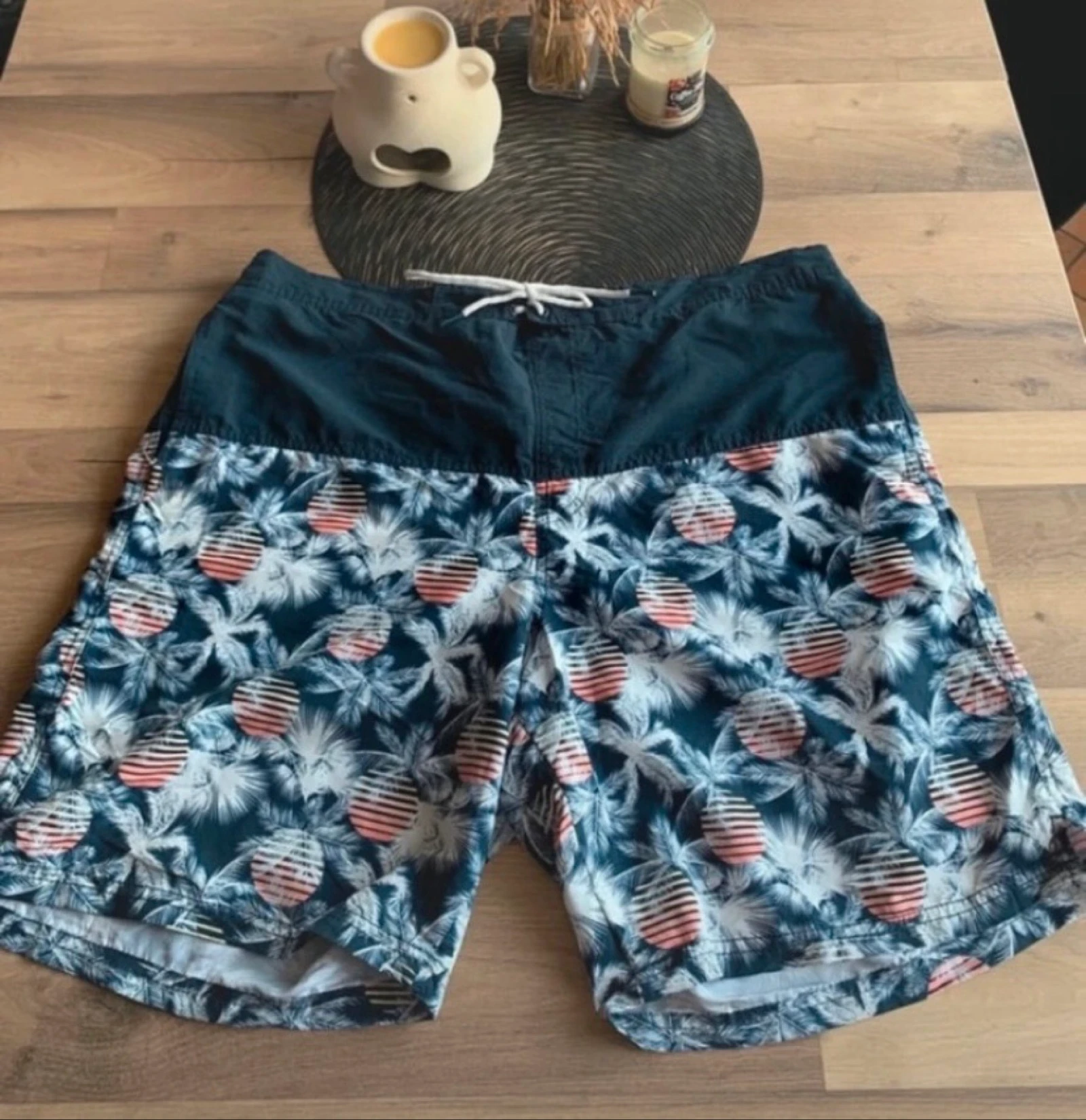 Short de bain bleu à motif homme - Taille XXL Kiabi